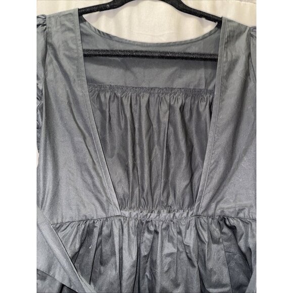 Theory Midi Dress Women’s Size 4 Tie Back Backless Black 100% Cotton - Picture 5 of 15